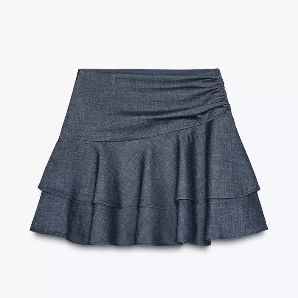 Zara Skort Dark Blue Mini Skirt Blue mini Skort Medium NWT